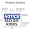 Signmission Stay Off Rocks, 18 in W x Rectangle, Plastic OS-2PACK-NS-P-1218-L-18437 - alternate 3